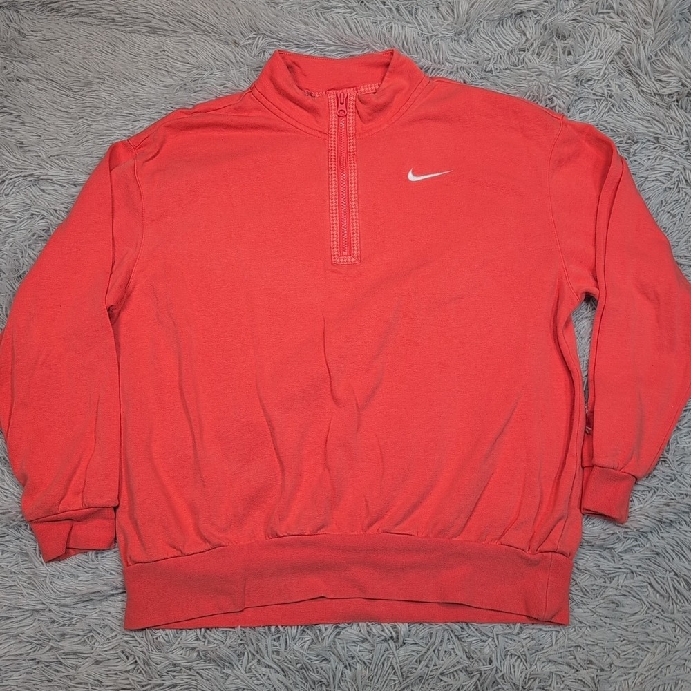 Nike Sweatshirt Womens XS Peach Embroidered Swoosh Athletic Comfort Casual